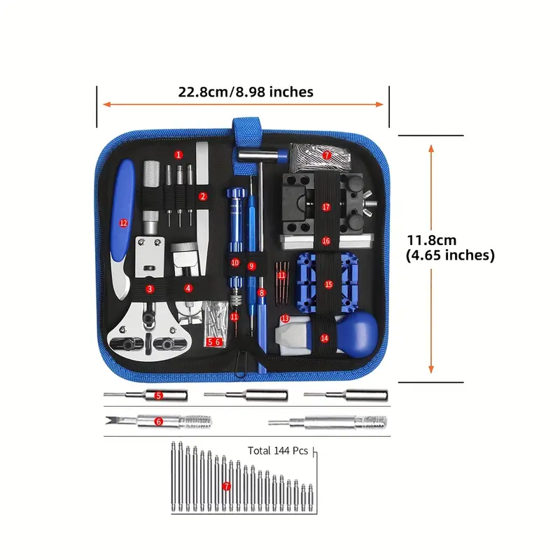 LEEEV 185-delige Horloge Reparatieset – Inclusief Batterij- & Bandverwijder Gereedschap met Draagtas
