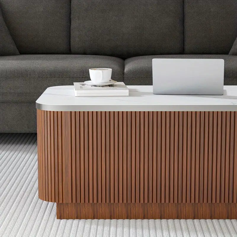 Koffietafel met Opbergruimte – 100 cm, in mid-century modern stijl. Perfect voor de woonkamer.