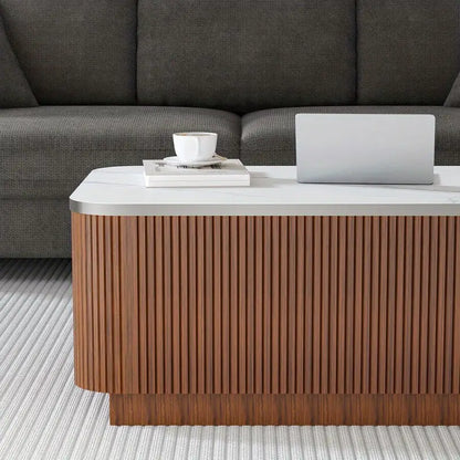 Koffietafel met Opbergruimte – 100 cm, in mid-century modern stijl. Perfect voor de woonkamer.
