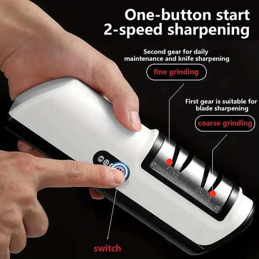 Professionele USB Elektrische Messenslijper – Compact & Efficiënt voor Keukenmessen