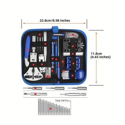 LEEEV 185-delige Horloge Reparatieset – Inclusief Batterij- & Bandverwijder Gereedschap met Draagtas