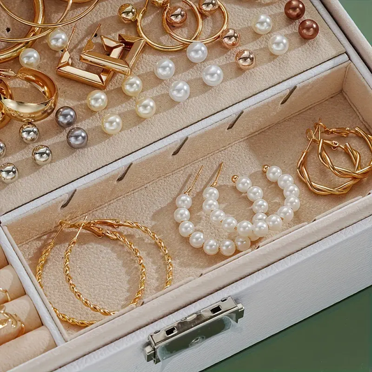 86-delige Elegante Sieradenset – Goudkleurige Kettingen, Oorbellen & Ringen